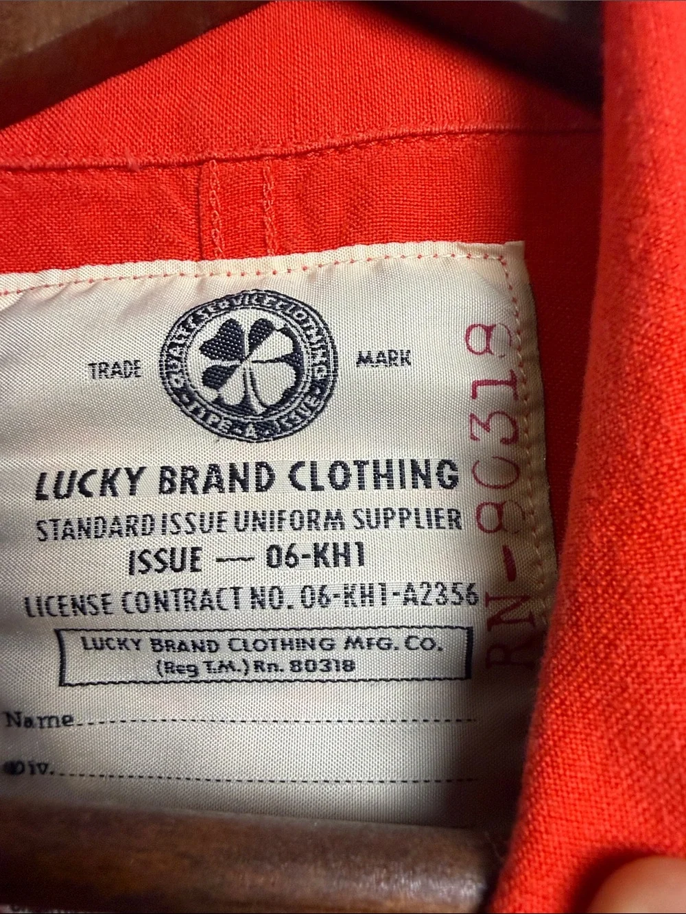 Lucky Brand Bright Red Utility Jacket with Snap Front